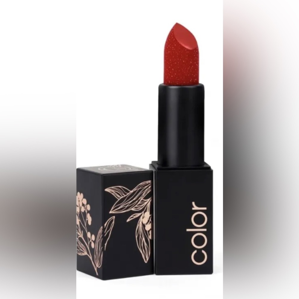 Colorstreet Sparkling HOLLY GlitteryCherry Red Sparkling Diamond Dusted Lipstick